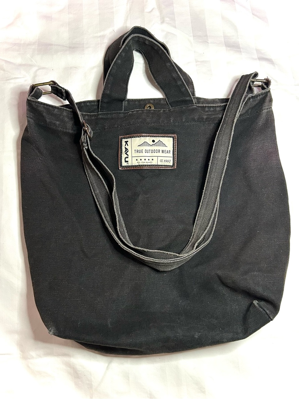 KAVU Black Canvas Tote Bag